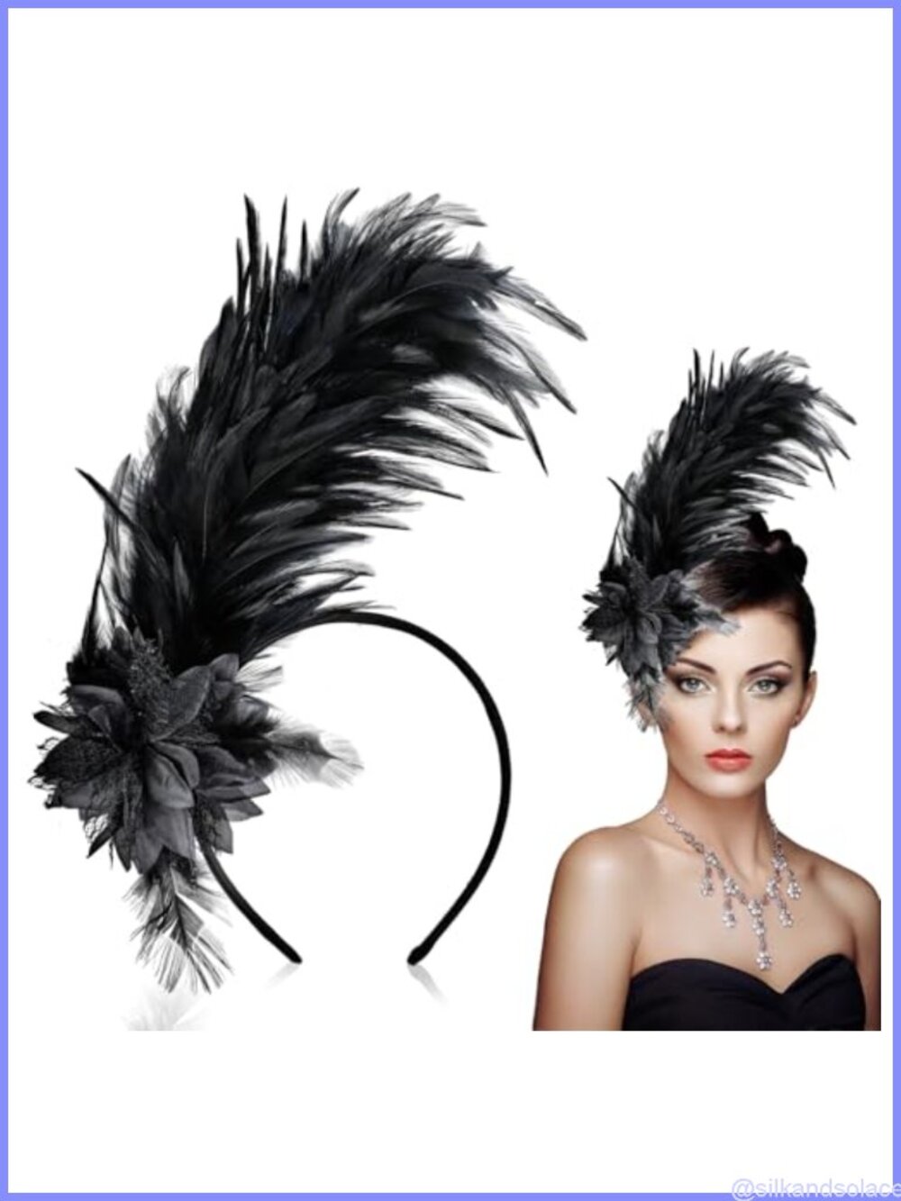 Feather Fascinator Headband 1920s Vintage Tea Party Costume Hair Accessory